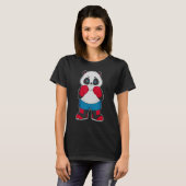 Panda Boxer Boxing-handschoenen Sport T-shirt (Voorkant volledig)