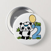Panda Boy 2nd Birthday Ronde Button 7,6 Cm (Voorkant /achterkant)