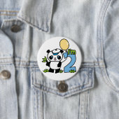 Panda Boy 2nd Birthday Ronde Button 7,6 Cm (In situ)