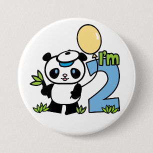 Panda Boy 2nd Birthday Ronde Button 7,6 Cm