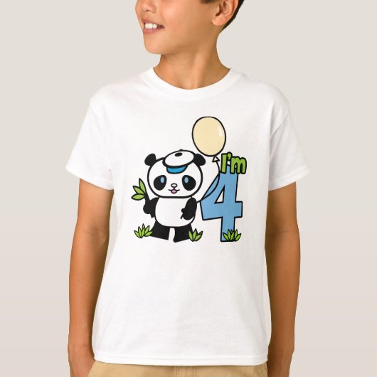 Panda Boy 4th Birthday T-shirt (Voorkant)