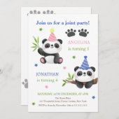 Panda Boy and Girl Joint Birthday  Kaart (Voorkant / Achterkant)