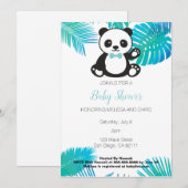 Panda Boy Baby shower Uitnodiging (Voorkant / Achterkant)