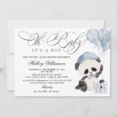 Panda Boy Baby shower Uitnodiging (Voorkant)