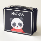 Panda Boy Metal Lunch Box (Achterkant)
