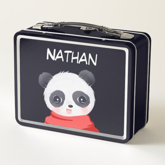 Panda Boy Metal Lunch Box (Achterkant)