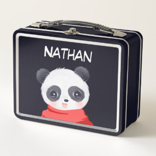 Panda Boy Metal Lunch Box