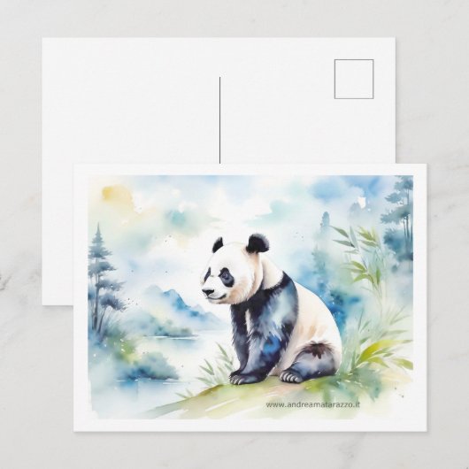 Panda brengt geluk briefkaart (Voorkant / Achterkant)