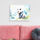 Panda brengt geluk canvas afdruk (Insitu (Woonkamer))
