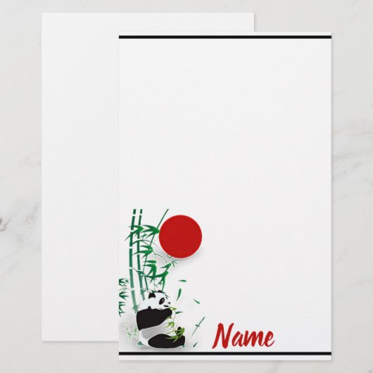 Panda briefpapier (Voorkant / Achterkant)