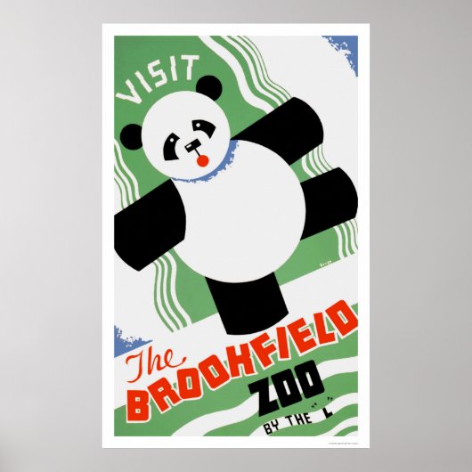 Panda Brookfield Zoo 1938 WPA Poster (Voorkant)