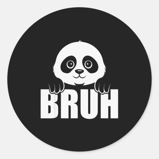 Panda Bruh Funny Zoo Animal Lover For Men Women Ki Ronde Sticker (Voorkant)