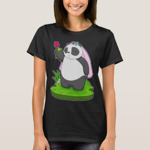 Panda Bruid Roze Trouwen T-shirt