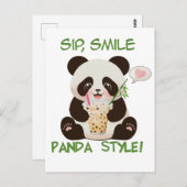 Panda Bubble thee Briefkaart (Voorkant / Achterkant)