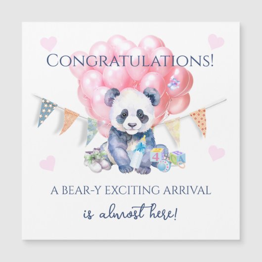 Panda bunting and balloons Baby Shower (Voorkant)