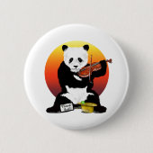 Panda Busking spelen een viool Ronde Button 5,7 Cm (Voorkant)