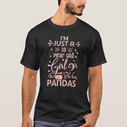 Panda-cadeaus - Ik ben maar een 18-jarig meisje da T-shirt (Voorkant)