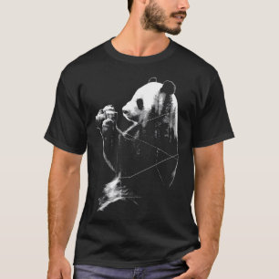 Panda Camera Bos Grafisch Tekenen Dierenliefhebber T-shirt