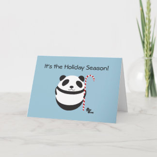 Panda Candy Cane Holiday Card Feestdagen Kaart