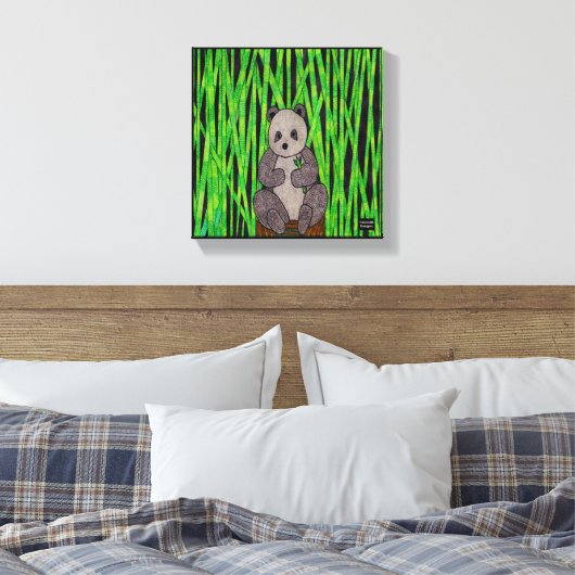 Panda - Canvas Afdruk (Insitu (Slaapkamer))
