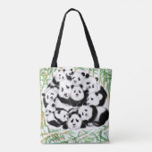 Panda Canvas tas Happy Famiy - Funny (Achterkant)
