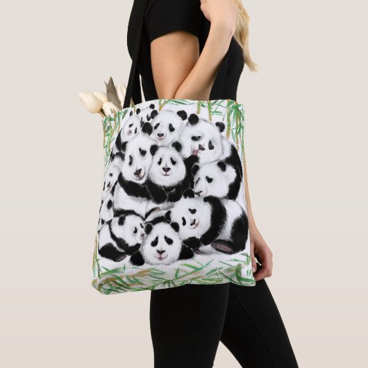 Panda Canvas tas Happy Famiy - Funny (Dichtbij)