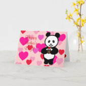 Panda Cartoon en cupcake mama Kaart (Gele Bloem)