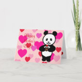 Panda Cartoon en cupcake mama Kaart (Voorkant)