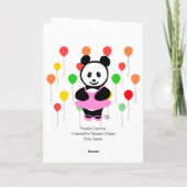 Panda Cartoon en cupcake verjaardag Kaart (Achterkant)