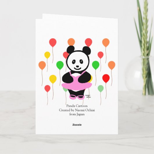 Panda Cartoon en cupcake verjaardag Kaart (Achterkant)