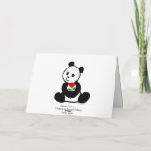 Panda Cartoon en een hart bloem moeder Kaart (Achterkant)
