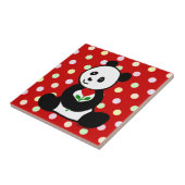 Panda-Cartoon en een hartslag Tegeltje (Zijkant)