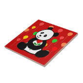 Panda-Cartoon en een hartslag Tegeltje (Zijkant)