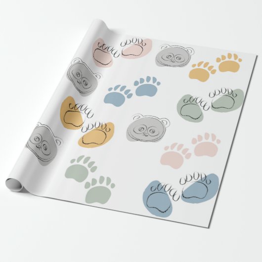 Panda Cartoon Kinder Baby wikkelen papier (Uitgerold)