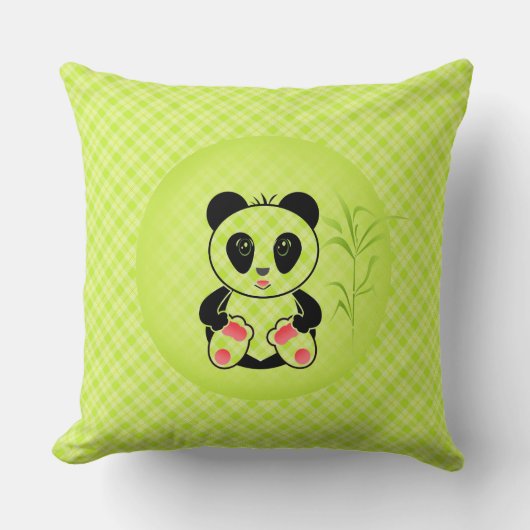 Panda, cartoon, kinderen kussen (Voorkant)