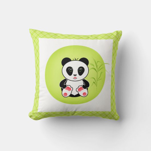 Panda, cartoon, kinderen kussen (Voorkant)