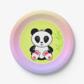Panda, cartoon, kinderen papieren bordje (Voorkant)