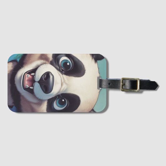 Panda Cartoon Tekenkunst Bagagelabel (Voorkant (horizontaal))