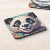 Panda Cartoon Tekenkunst Bier Onderzetter (Linkerzijde)
