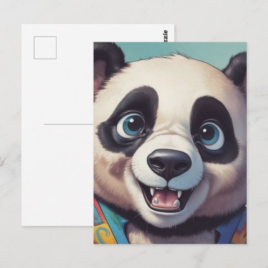 Panda Cartoon Tekenkunst Briefkaart (Voorkant / Achterkant)