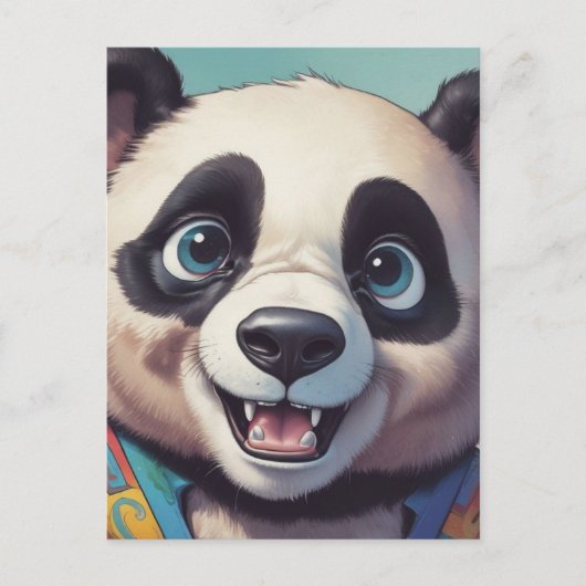 Panda Cartoon Tekenkunst Briefkaart (Voorkant)