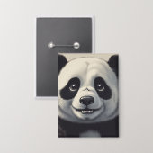 Panda Cartoon Tekenkunst Button (Voorkant / Achterkant)