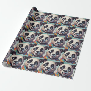 Panda Cartoon Tekenkunst Cadeaupapier