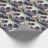 Panda Cartoon Tekenkunst Cadeaupapier (Hoek)
