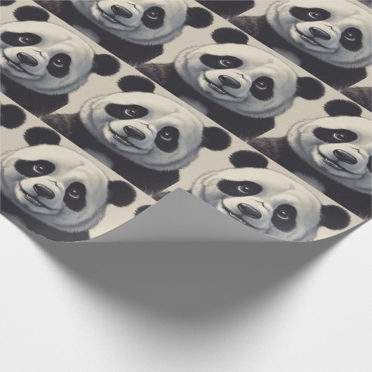 Panda Cartoon Tekenkunst Cadeaupapier (Hoek)