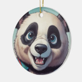 Panda Cartoon Tekenkunst Keramisch Ornament (Links)