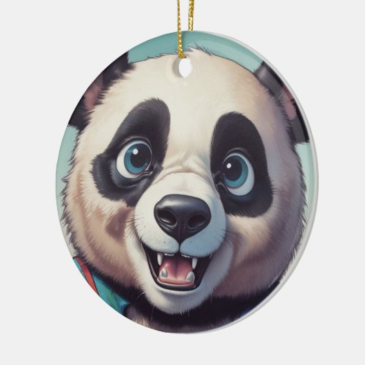 Panda Cartoon Tekenkunst Keramisch Ornament (Links)