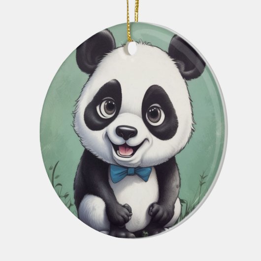 Panda Cartoon Tekenkunst Keramisch Ornament (Links)
