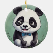 Panda Cartoon Tekenkunst Keramisch Ornament (Achterkant)