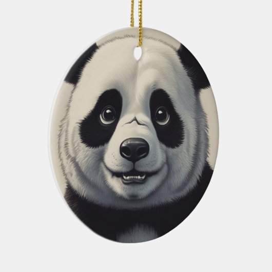 Panda Cartoon Tekenkunst Keramisch Ornament (Rechts)